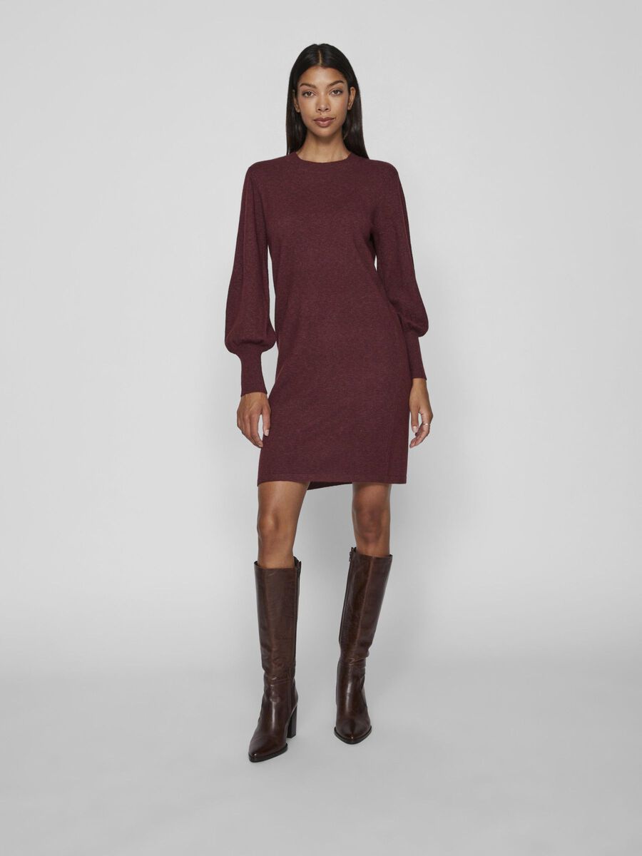 Vila LONG SLEEVE KNITTED DRESS, Winetasting, highres - 14092907_Winetasting_003.jpg