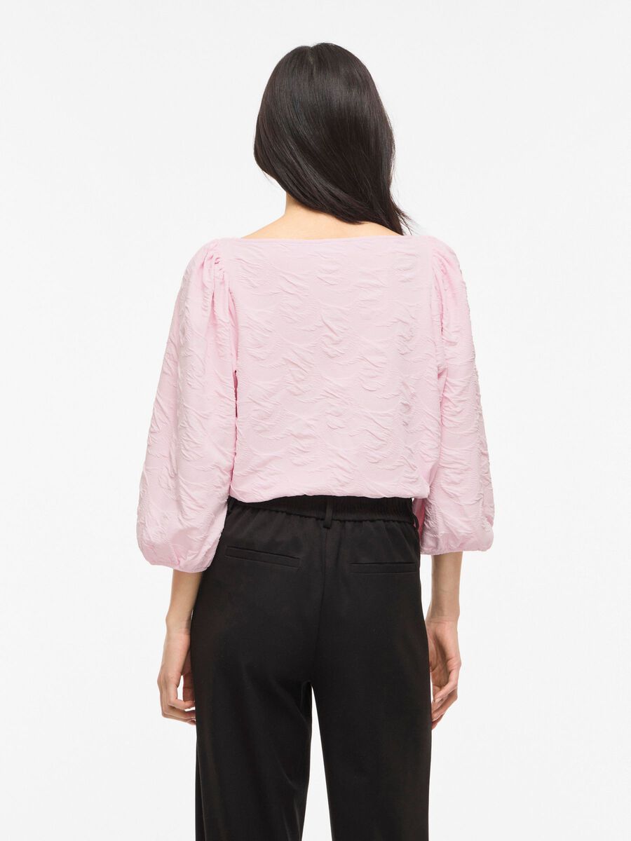 Carousel image - VIDEVERA BOATNECK TOP CON MANICHE A 3/4, Cherry Blossom | 2