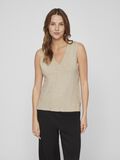 Vila V-HALS STRIK VEST, Natural Melange, highres - 14067804_NaturalMelange_003.jpg