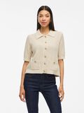 VILA VIGEORGIE SHORT SLEEVED KNITTED CARDIGAN, Birch, highres - 14108101_Birch_003.jpg