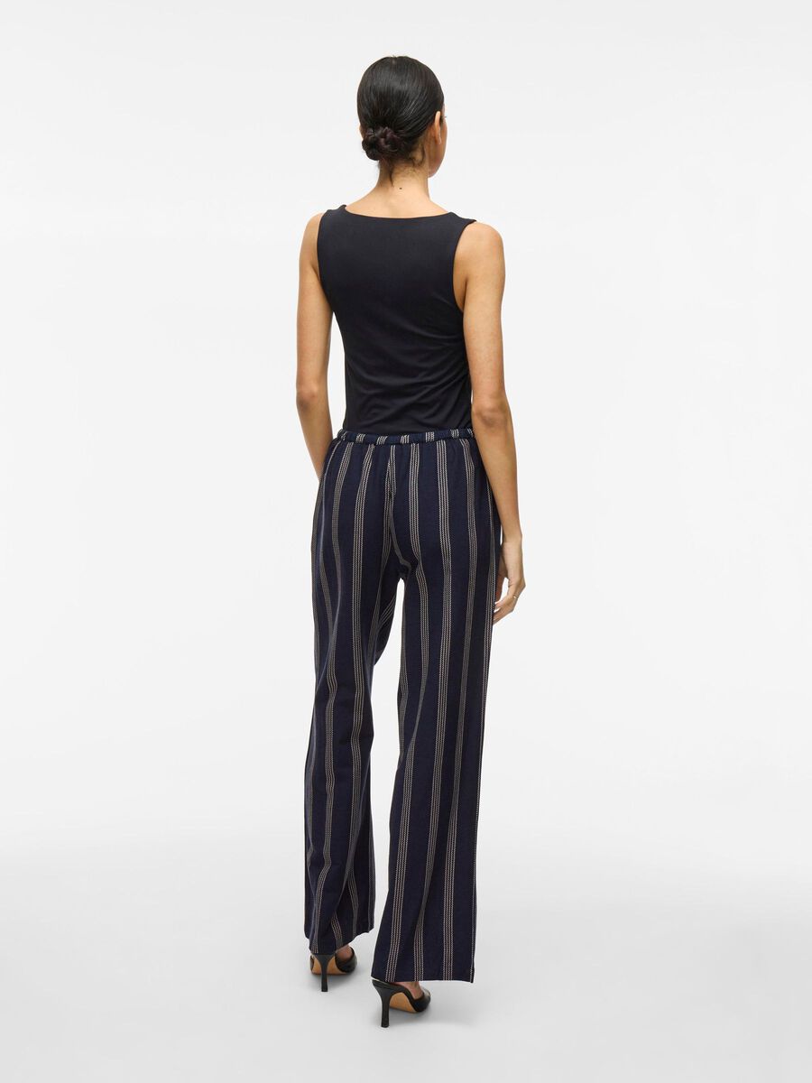 VILA MID-WAIST TROUSERS, Navy Blazer, highres - 14105082_NavyBlazer_1172296_004.jpg