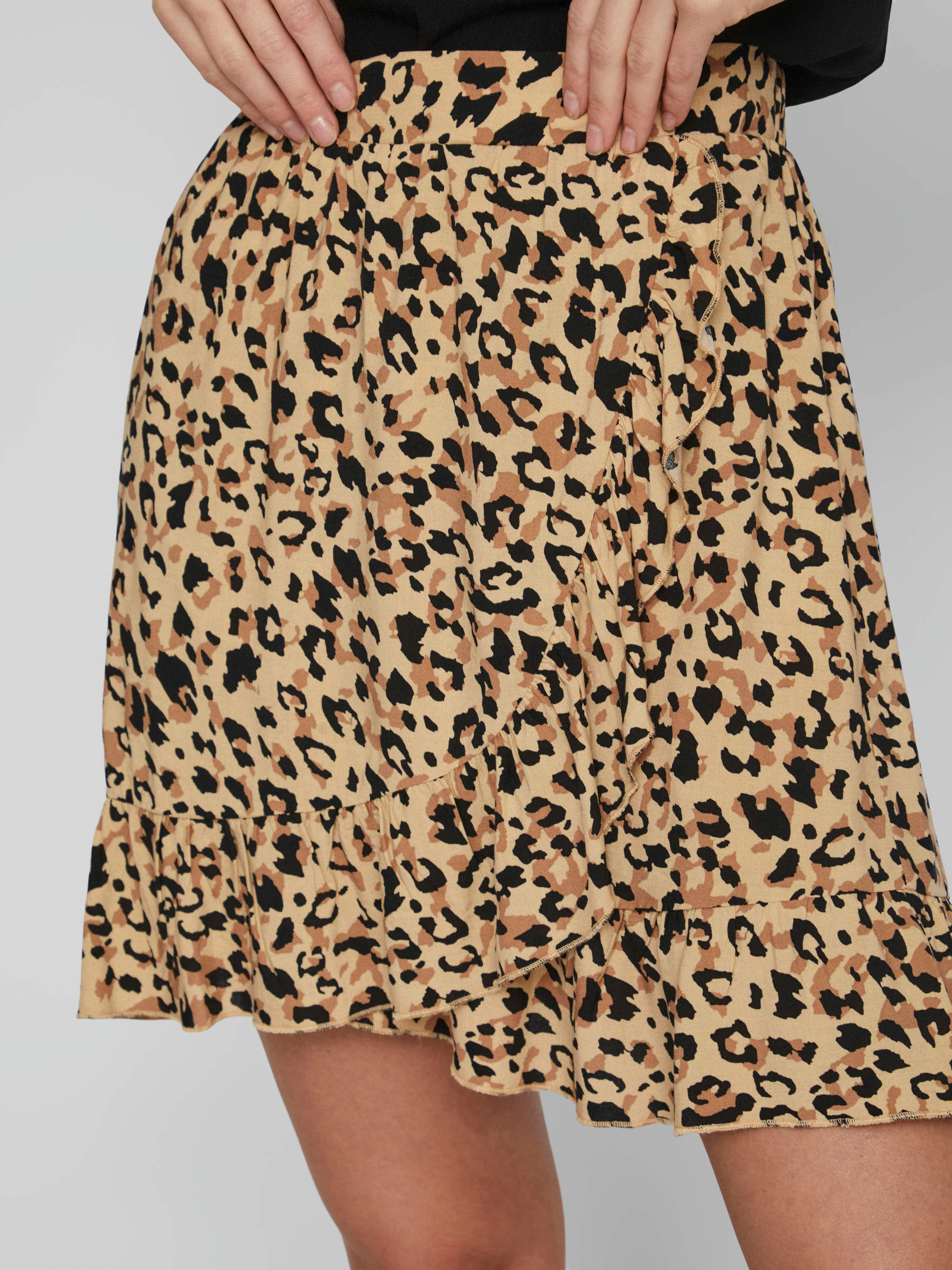 HIGH WAIST MINI SKIRT Beige VILA
