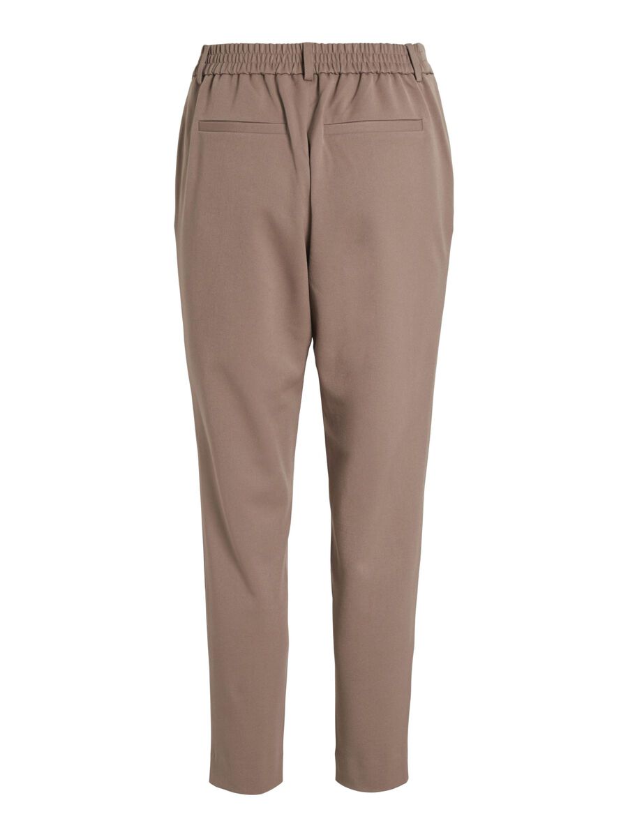 VILA VIVARONE SLIM FIT HIGH WAISTED TROUSERS, Brown Lentil, highres - 14087406_BrownLentil_002.jpg