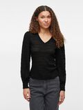 VILA V-UDSKÆRING TOP MED LANGE ÆRMER, Black, highres - 14110282_Black_003.jpg