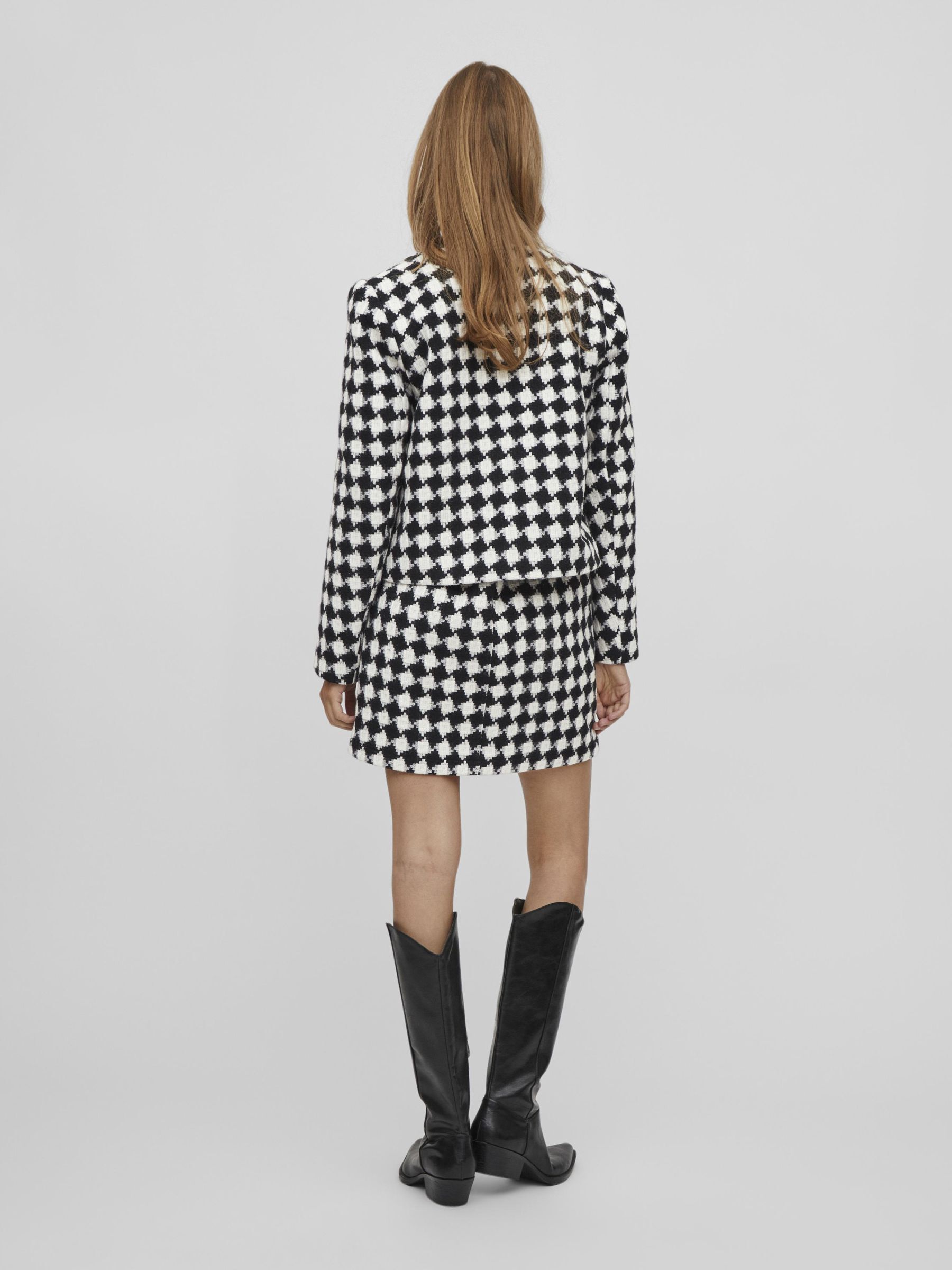 Checked short jacket top