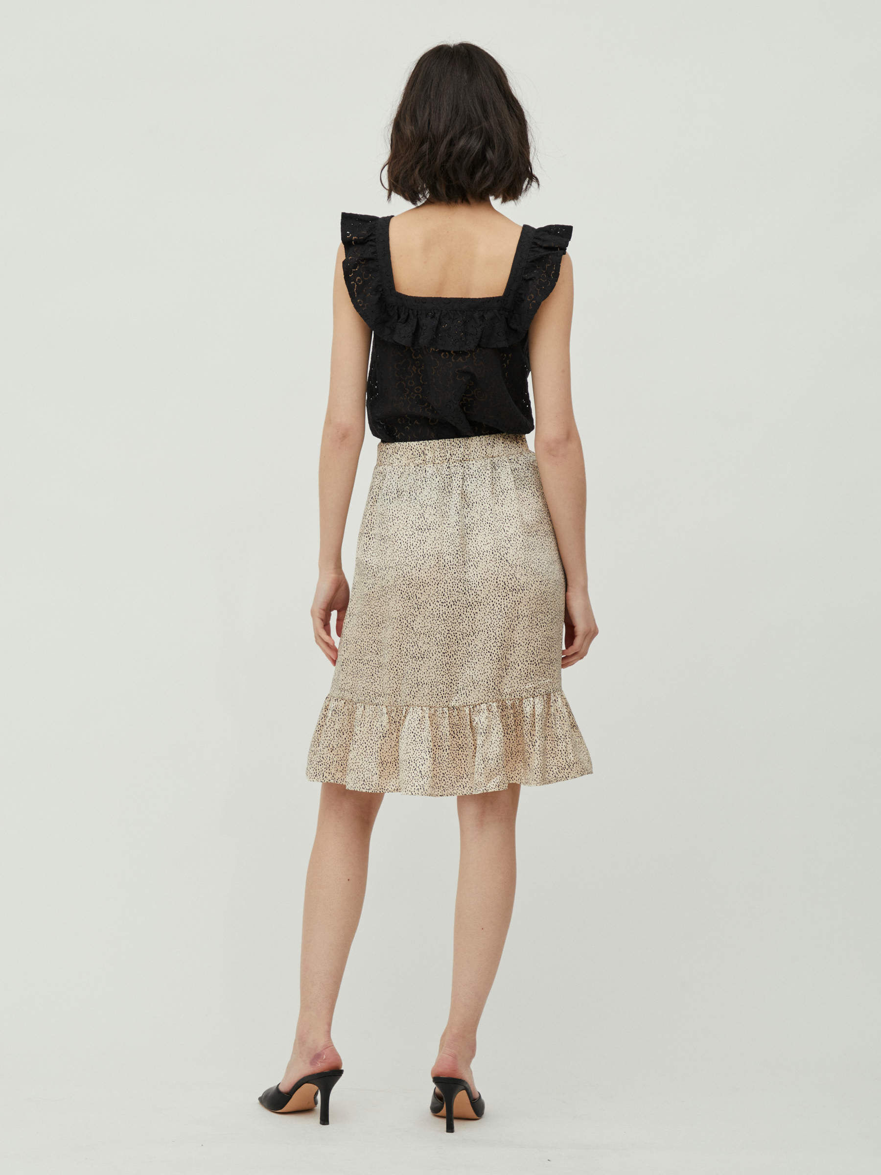 Ruffle sale skirt beige