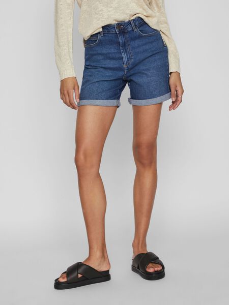 Vila HØY MIDJE OLASHORTS, Medium Blue Denim, highres - 14084720_MediumBlueDenim_003.jpg