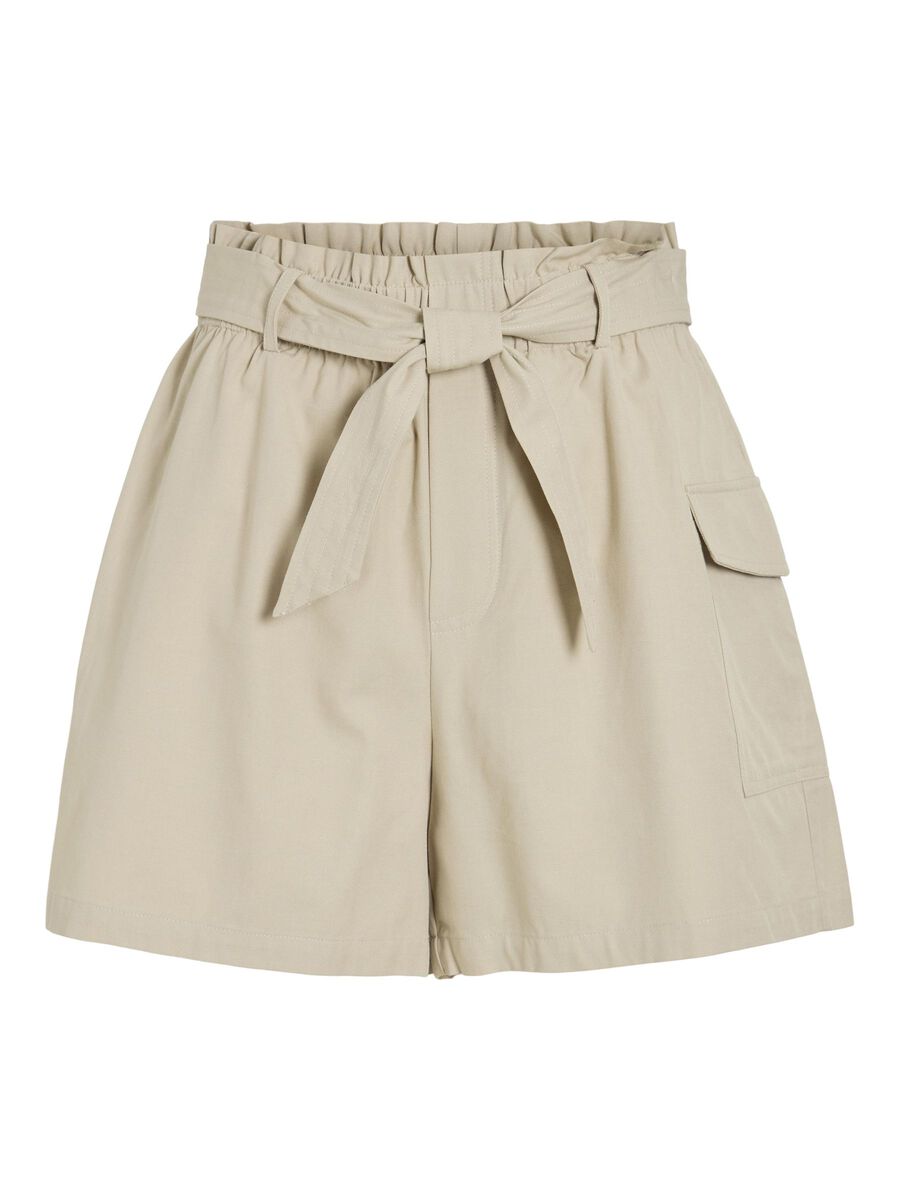 VILA HIGH-WAIST SHORTS, Feather Gray, highres - 14105616_FeatherGray_001.jpg