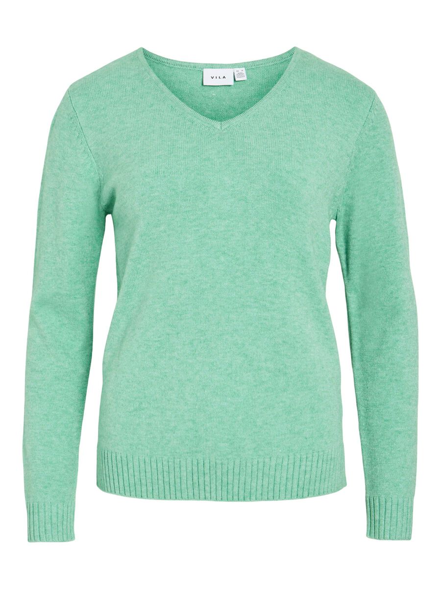 VILA VIRIL V-NECK PULLOVER A MAGLIA, Winter Green, highres - 14042769_WinterGreen_585010_001.jpg
