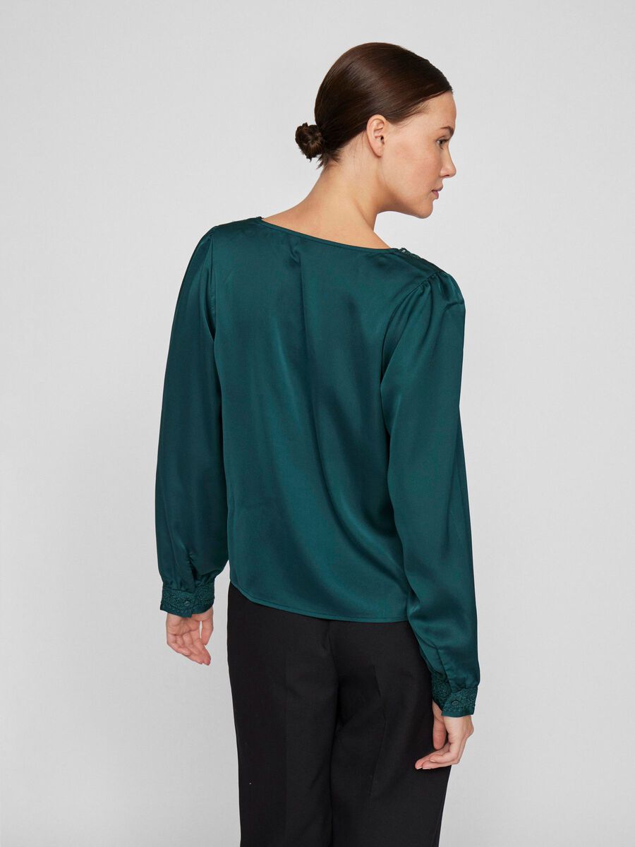 VILA V-NECK LONG SLEEVED TOP, Ponderosa Pine, highres - 14106180_PonderosaPine_004.jpg