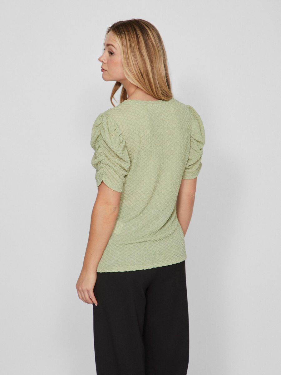 VILA PUFF SLEEVED TOP, Swamp, highres - 14089479_Swamp_004.jpg