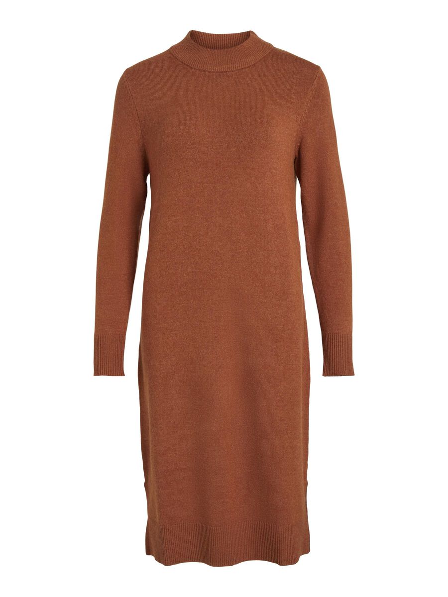 VILA VIRIL LONG SLEEVED VESTITO MIDI, Caramel Café, highres - 14061427_CaramelCaf_982095_001.jpg