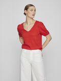 Vila SHORT-SLEEVED V-NECK TOP, Flame Scarlet, highres - 14086522_FlameScarlet_003.jpg