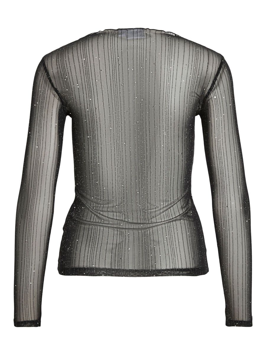 Product carousel image - VITURNO GLITTER LONG SLEEVED TOP, Black Beauty | 2