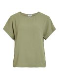 VILA ROUND NECK SHORT SLEEVED TOP, Oil Green, highres - 14101663_OilGreen_001.jpg