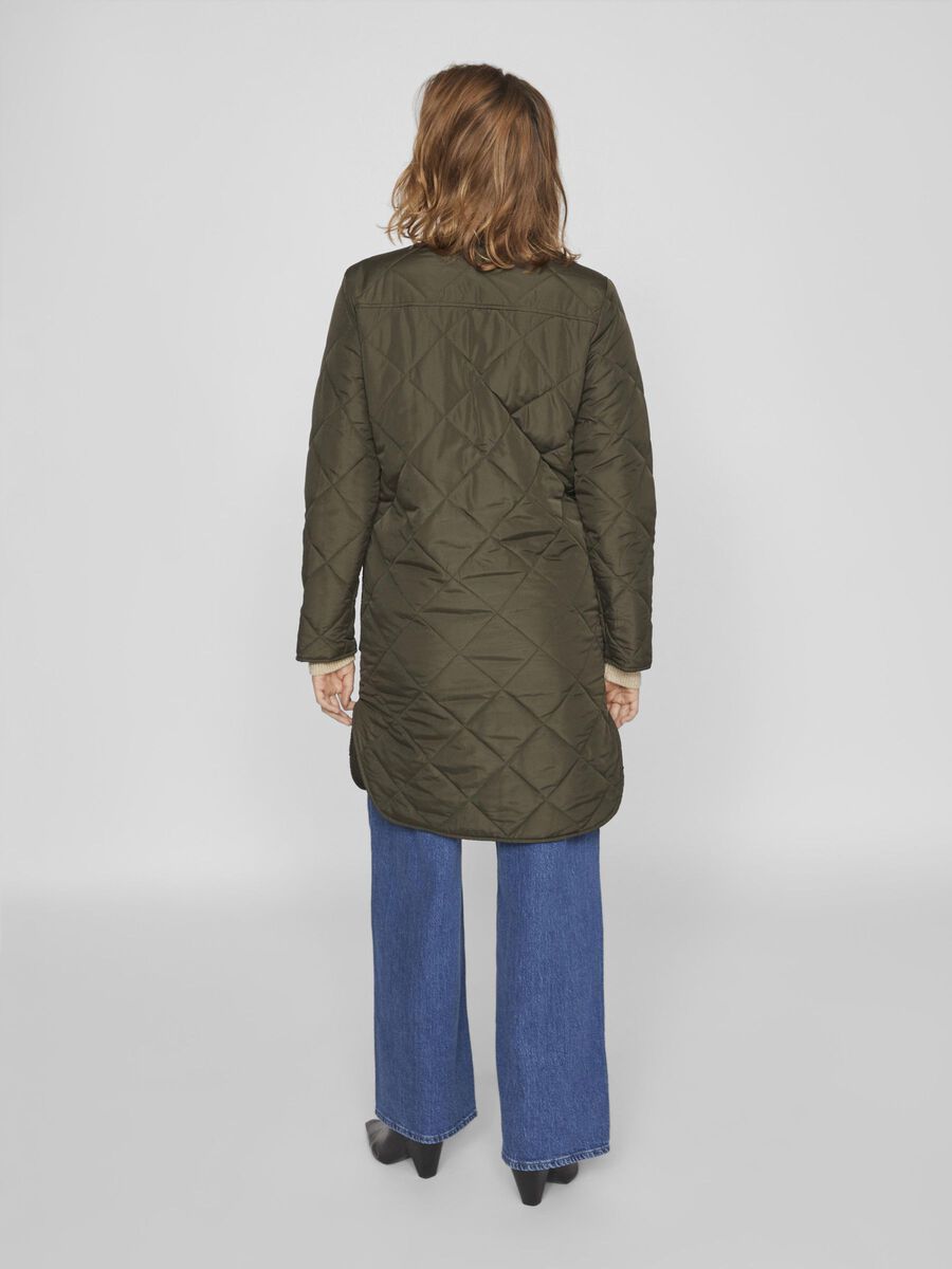 Vila QUILTED BUTTON FRONT COAT, Forest Night, highres - 14069996_ForestNight_979400_004.jpg