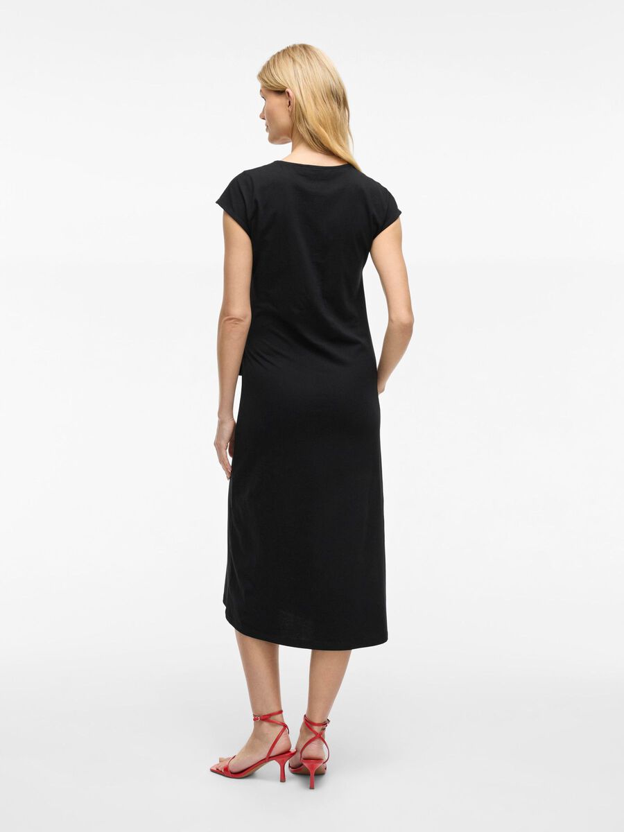 VILA VIPOMPIA MIDI VESTITO CON MANICHE AD ALETTA, Black Beauty, highres - 14106549_BlackBeauty_1217041_004.jpg