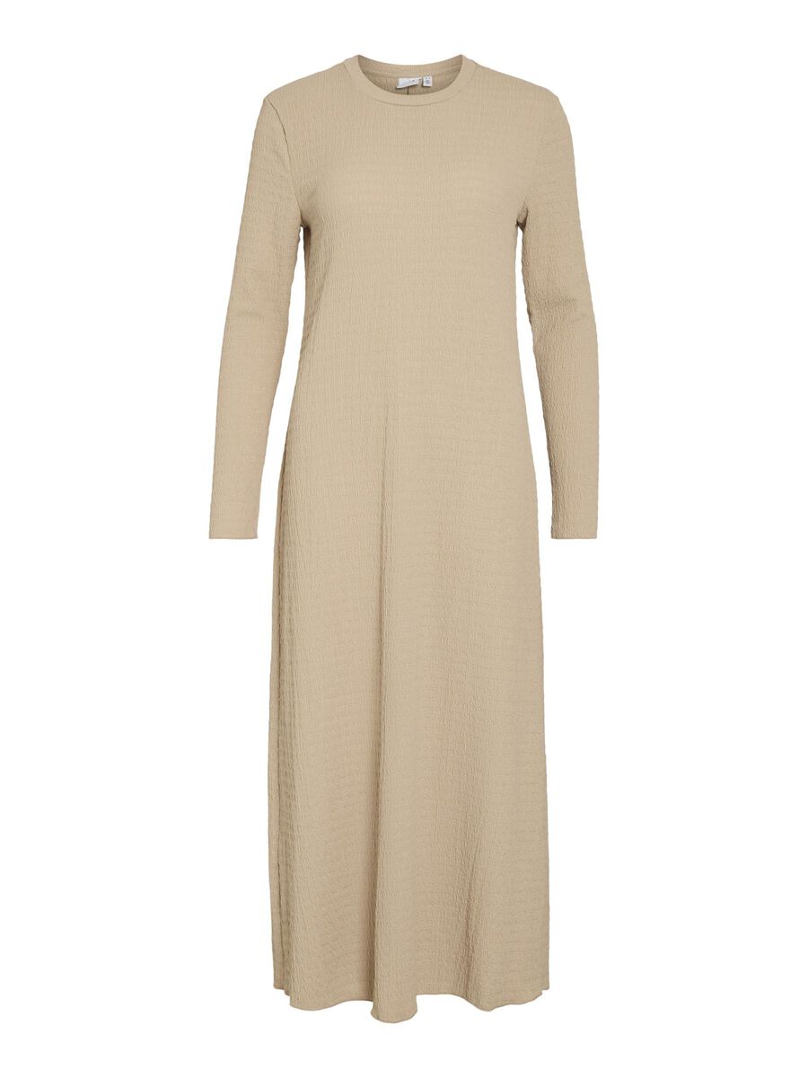 VILA LONG SLEEVED MAXI DRESS, Feather Gray, highres - 14100173_FeatherGray_001.jpg