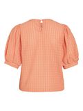 VILA VIMINERA ROUND NECK SHORT SLEEVED TOP, Cadmium Orange, highres - 14106721_CadmiumOrange_002.jpg