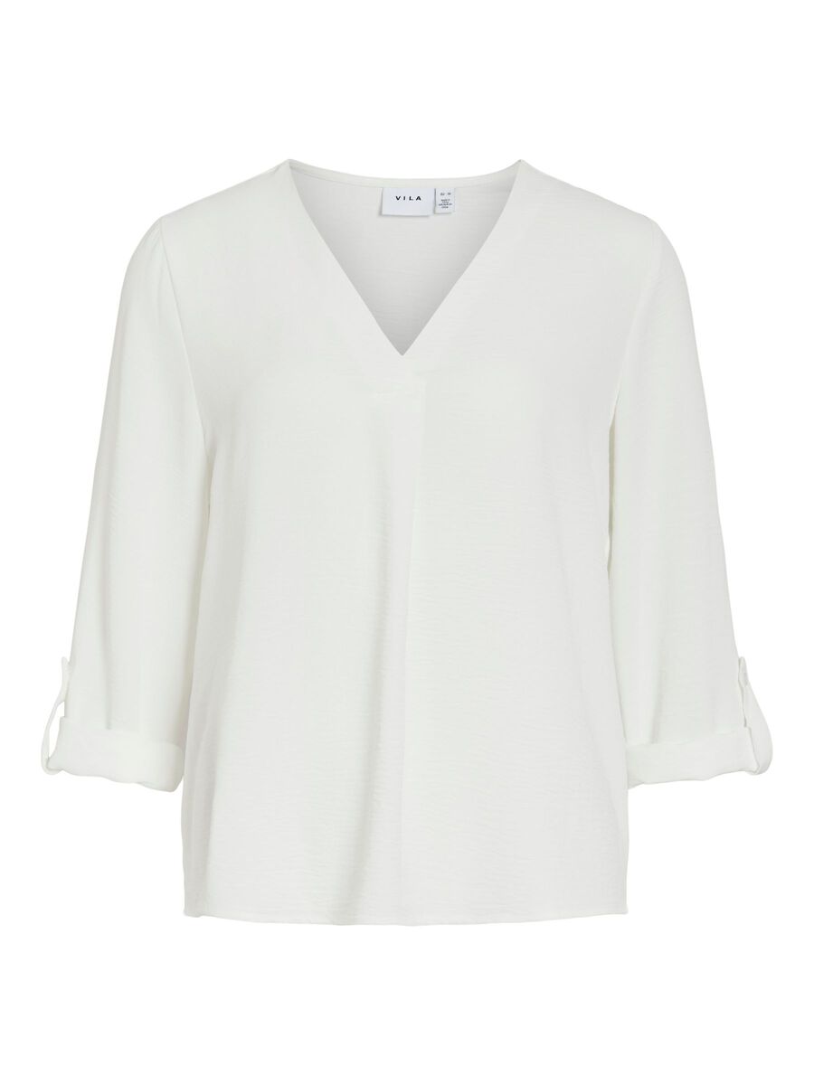 Carousel image - VIJOSA V-NECK 3/4 SLEEVED TOP, Snow White | 5