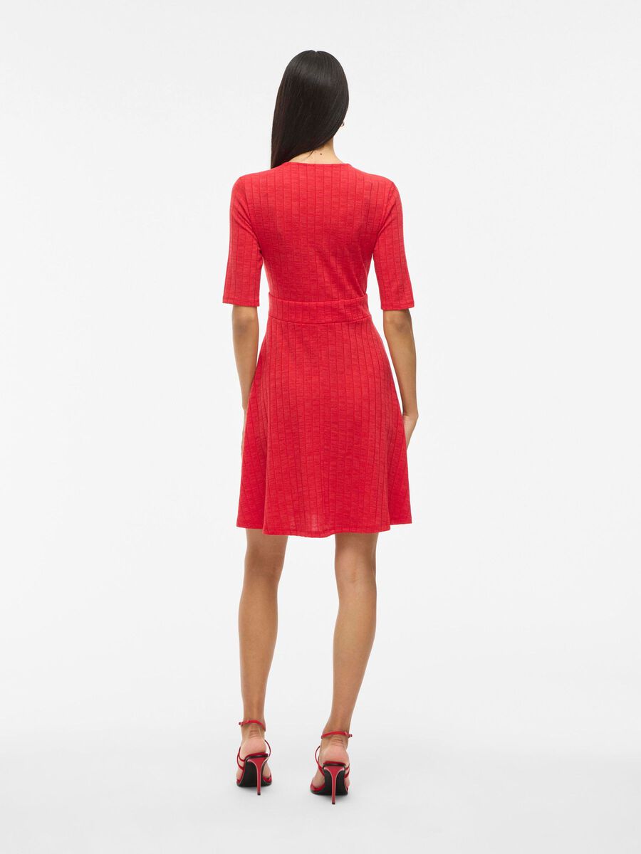 VILA VIMILJA SHORT SLEEVED SHORT DRESS, Racing Red, highres - 14112787_RacingRed_004.jpg