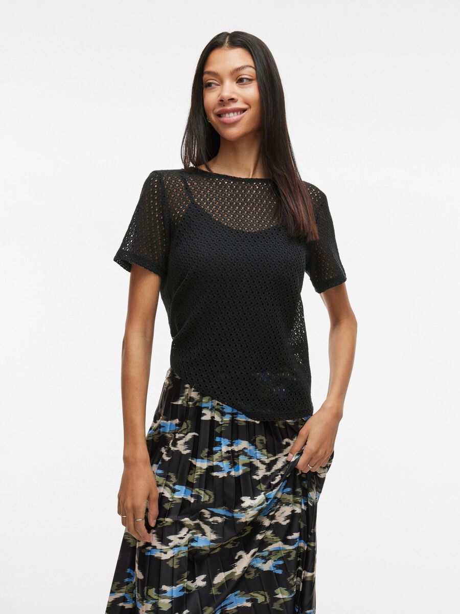 VILA RUND HALS KORTERMET TOPP, Black Beauty, highres - 14103333_BlackBeauty_003.jpg