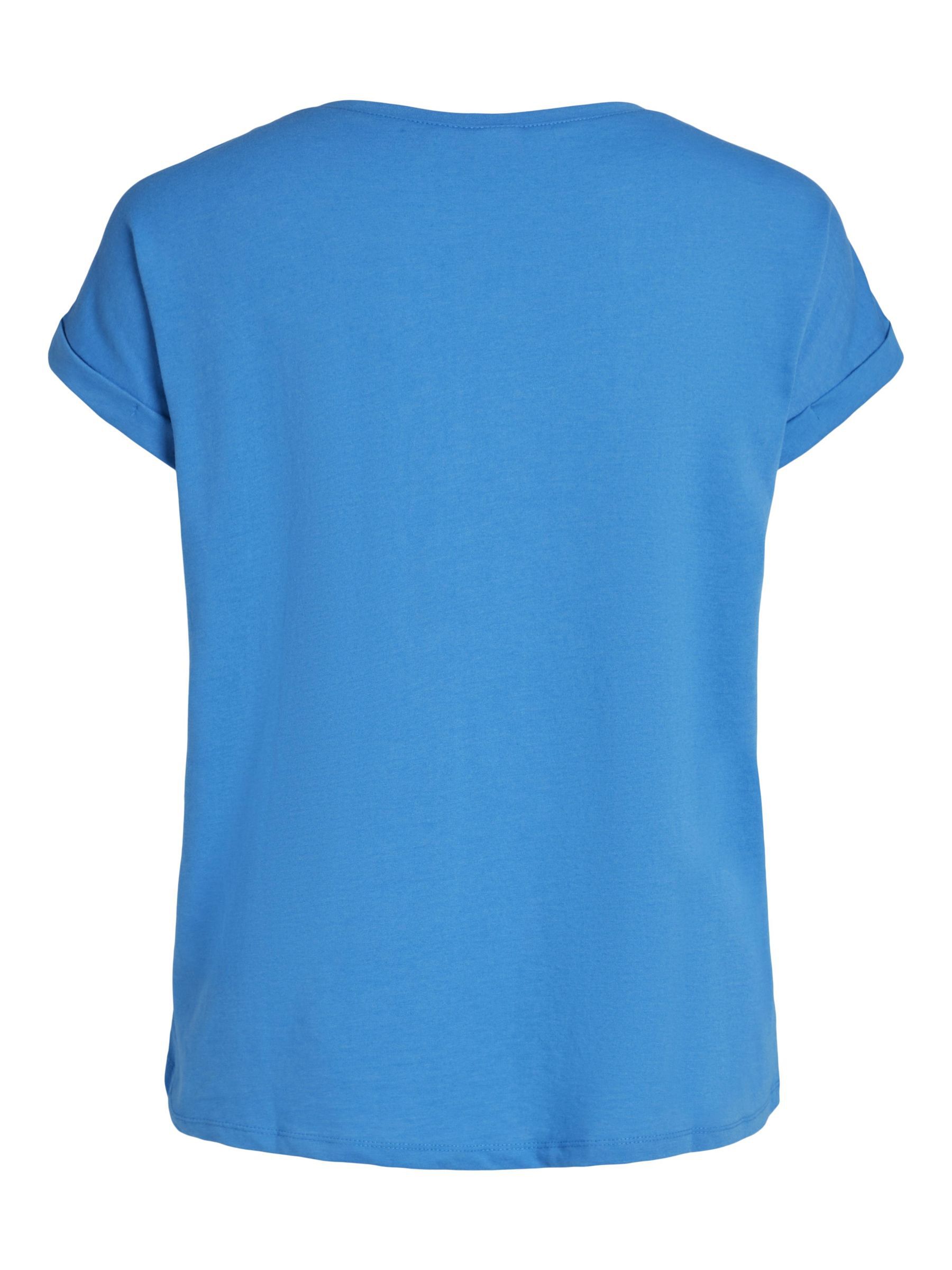 Blue round 2024 neck t shirt