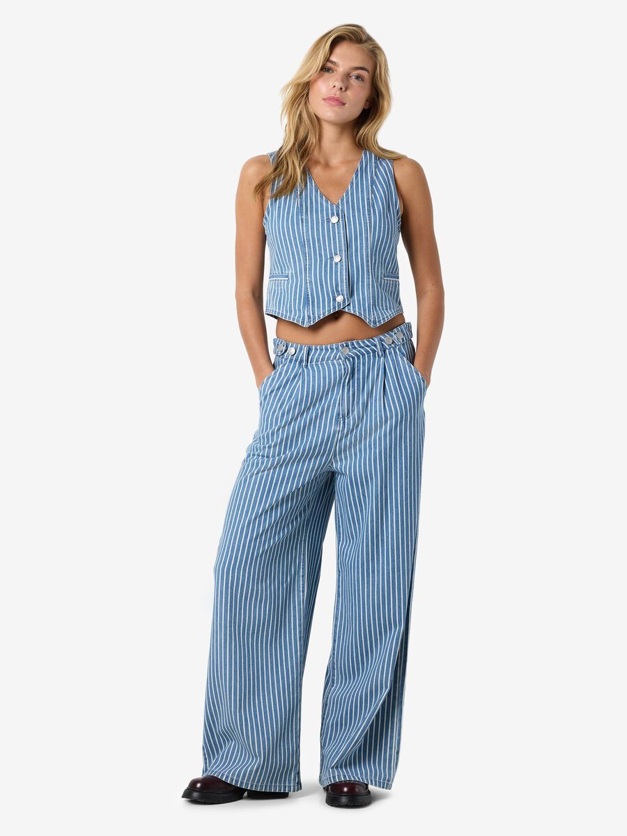 Noisy May PINSTRIPED VEST, Medium Blue Denim, highres - 27034097_MediumBlueDenim_004.jpg