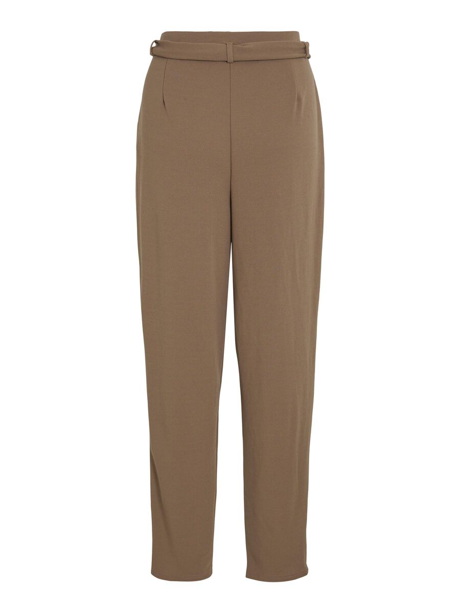 VILA VICLAVA HIGH WAIST TROUSERS, Brown Lentil, highres - 14100197_BrownLentil_002.jpg