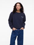 VILA VIHOLLIE ROUND NECK LONG SLEEVED SWEATSHIRT, Navy Blazer, highres - 14112089_NavyBlazer_1234079_003.jpg