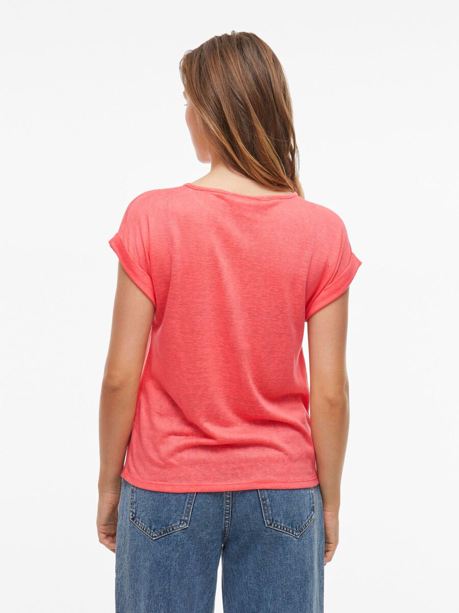 VILA ROUND NECK SHORT SLEEVED TOP, Dubarry, highres - 14105228_Dubarry_004.jpg