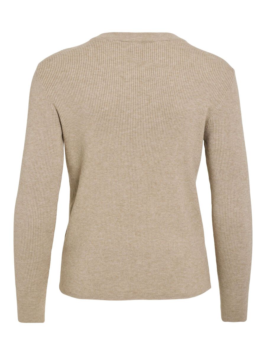 VILA LONG SLEEVE TOP A MAGLIA, Natural Melange, highres - 14084325_NaturalMelange_002.jpg