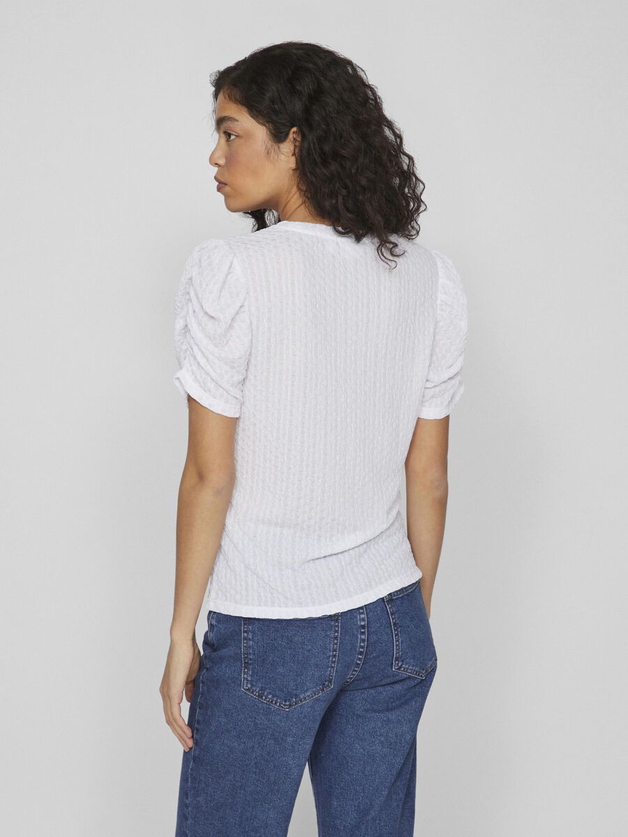 VILA PUFF SLEEVED TOP, Bright White, highres - 14089479_BrightWhite_004.jpg