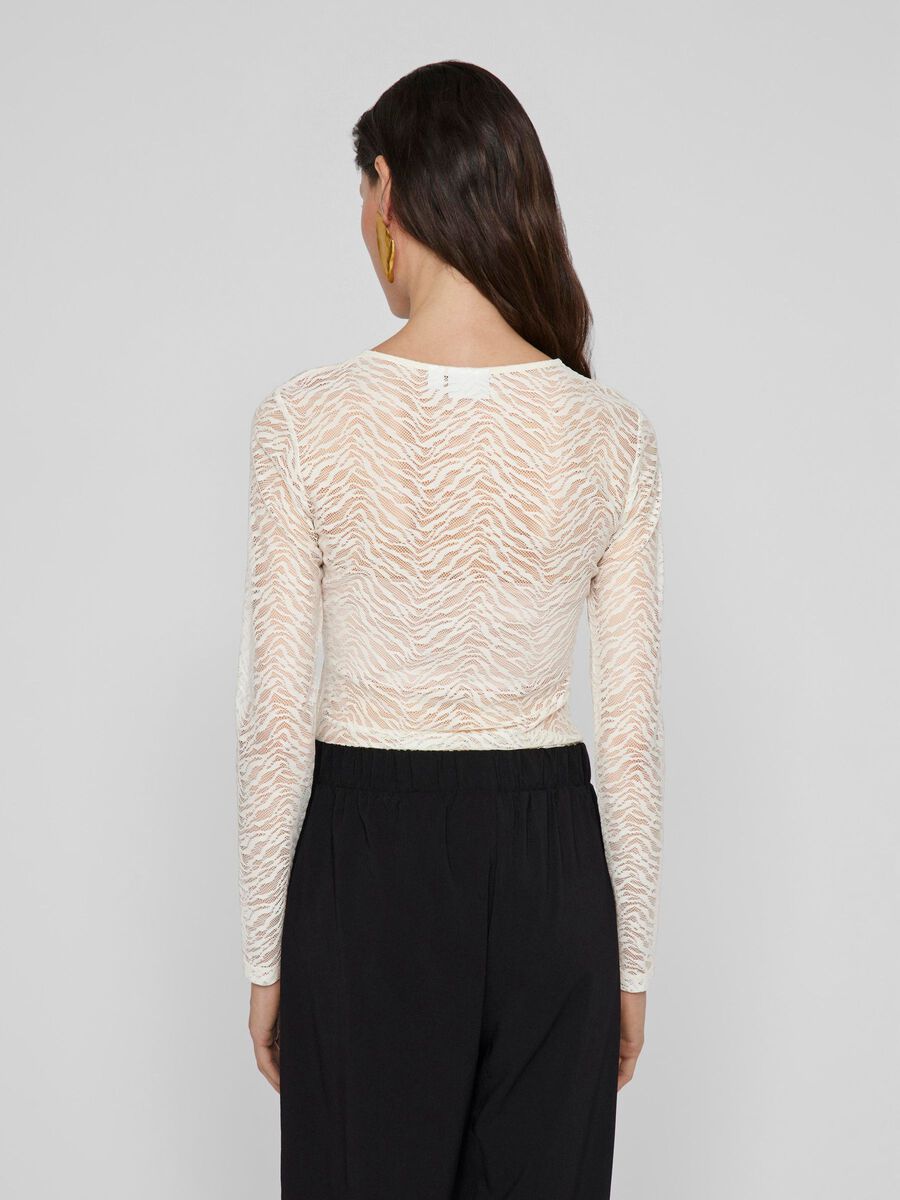 VILA ROUND NECK LONG SLEEVED TOP, Birch, highres - 14103899_Birch_004.jpg