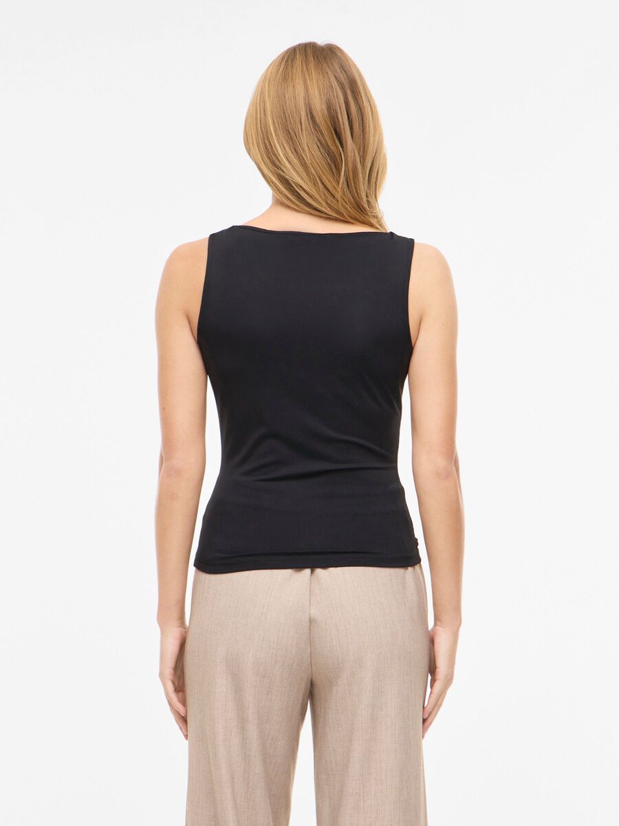 Product carousel image - VIKENZA WATERFALL SLEEVELESS TOP, Black | 2