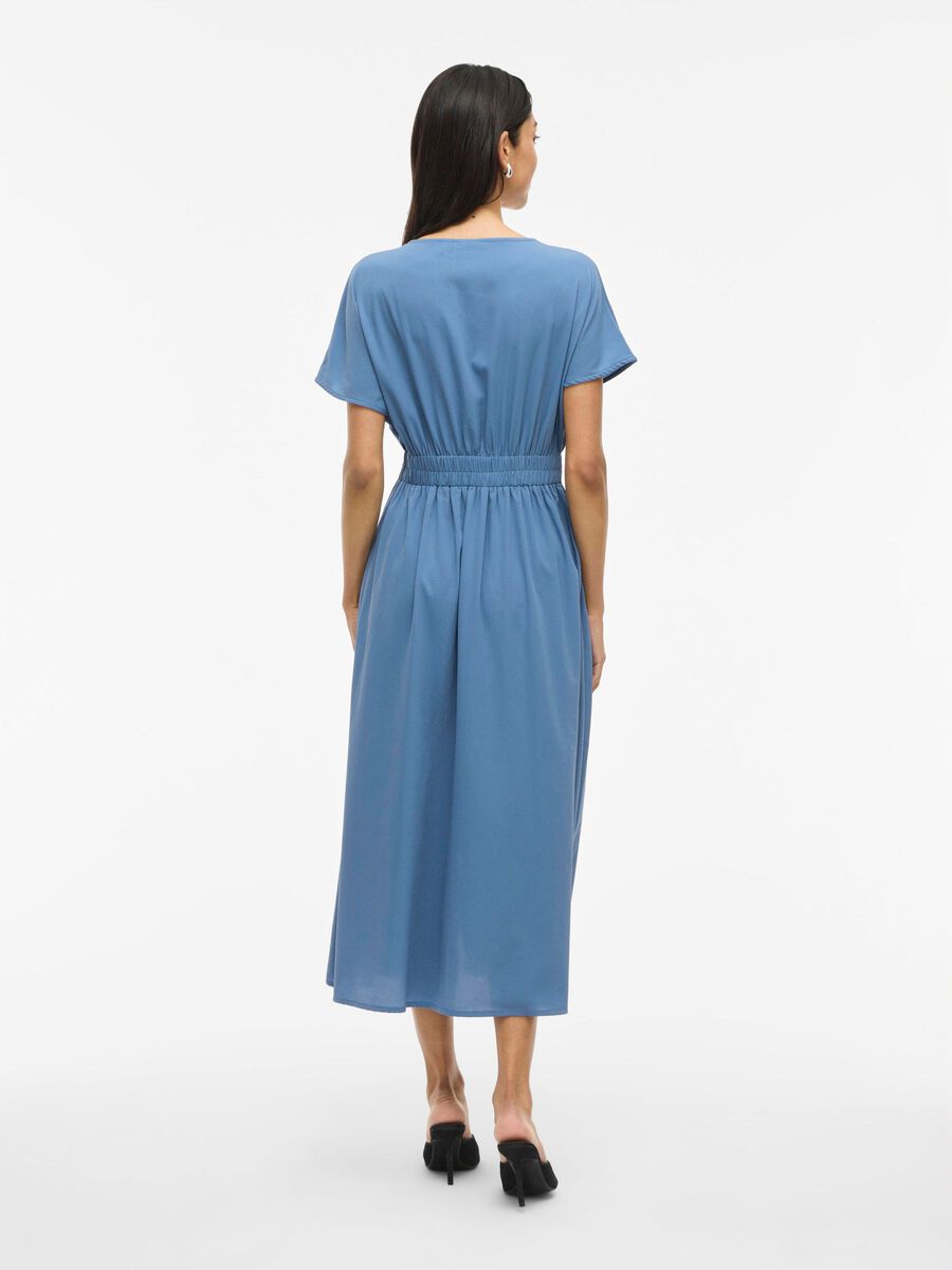 VILA SHORT SLEEVED MIDI DRESS, Coronet Blue, highres - 14109619_CoronetBlue_004.jpg