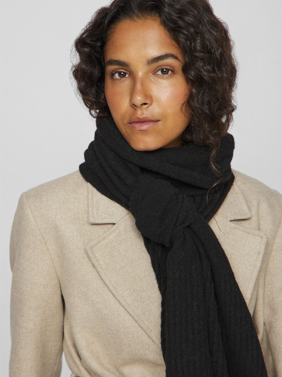 VILA KNITTED SCARF, Black, highres - 14099936_Black_003.jpg