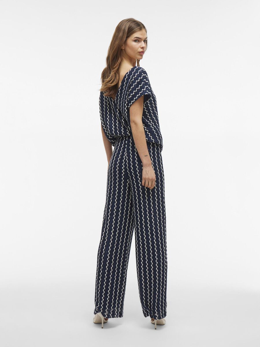 VILA HIGH WAIST WIDE-LEG TROUSERS, Navy Blazer, highres - 14104304_NavyBlazer_1179135_004.jpg