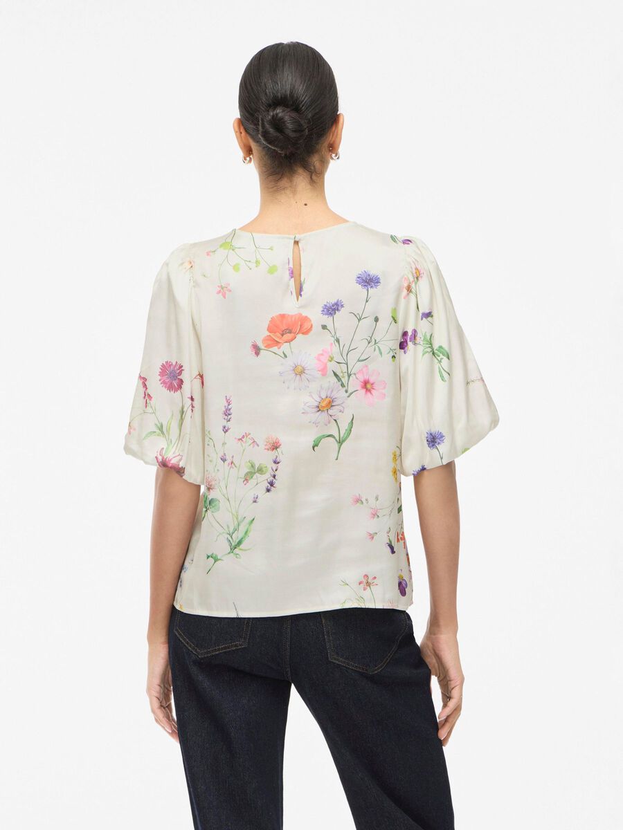 VILA VIHINDA ROUND NECK SHORT SLEEVED TOP, Optical Snow, highres - 14112263_OpticalSnow_1238362_004.jpg
