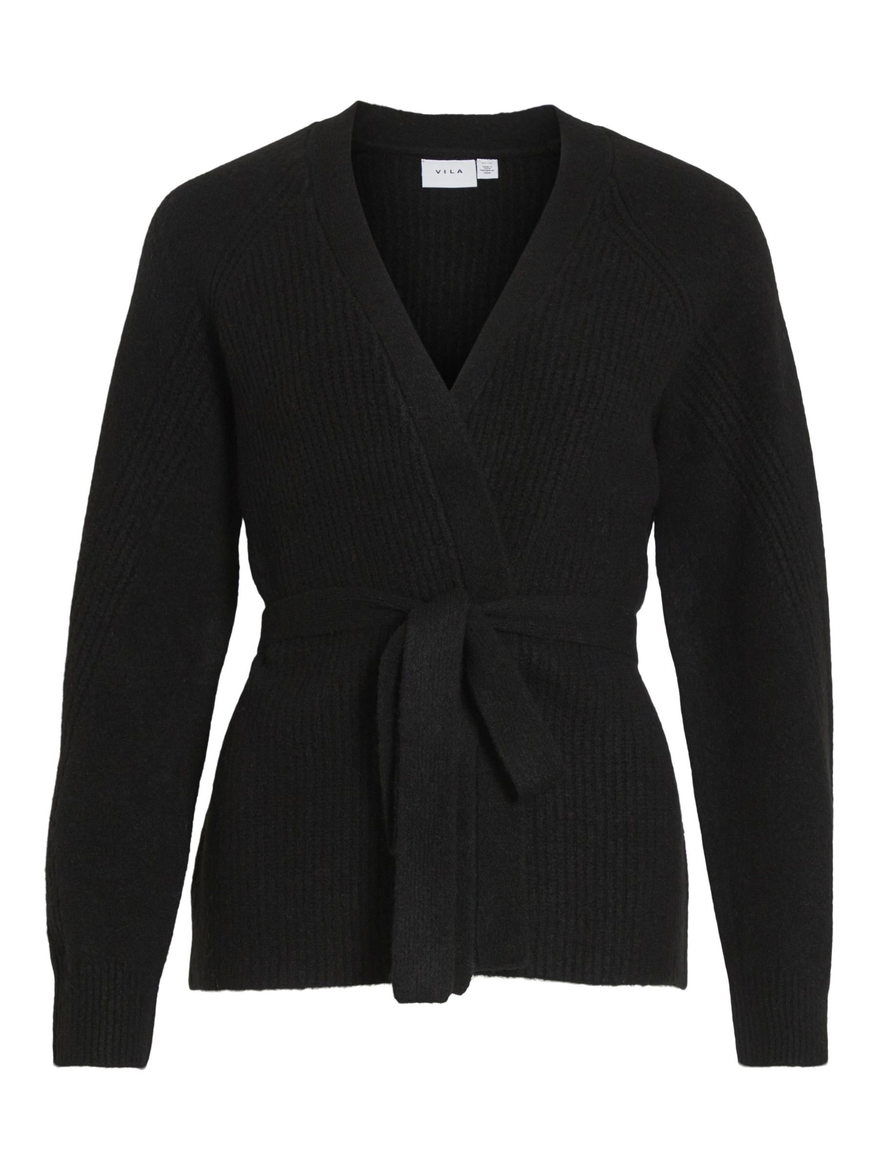 BELTED KNITTED CARDIGAN Black VILA