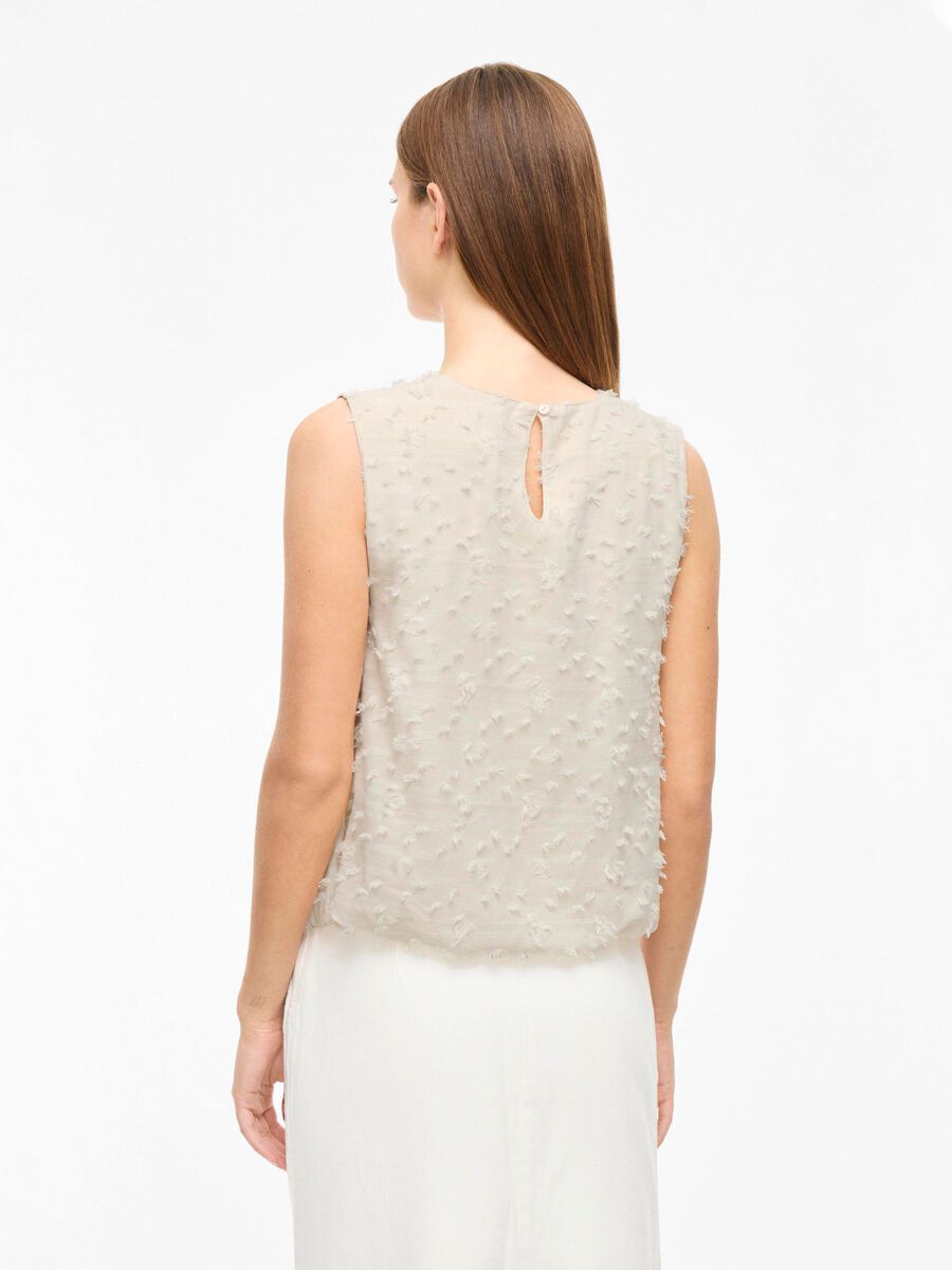 VILA VIINGRID ROUND NECK SLEEVELESS TOP, Birch, highres - 14110109_Birch_1219516_004.jpg