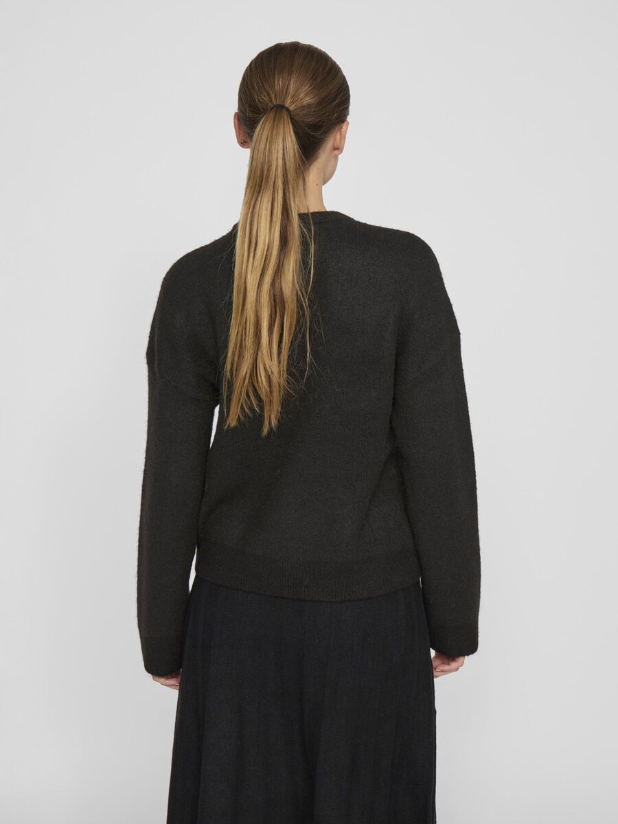 VILA ROUND NECK KNITTED PULLOVER, Black, highres - 14106251_Black_1178862_004.jpg