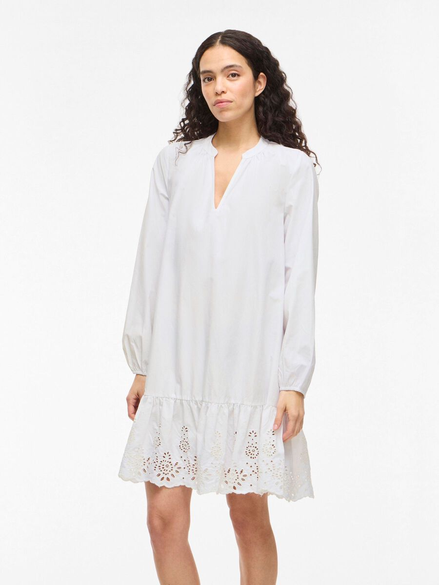 VILA VIKELLI LONG SLEEVED SHORT DRESS, Snow White, highres - 14106736_SnowWhite_003.jpg