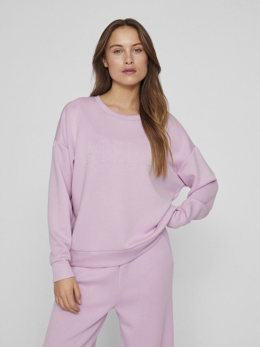 VILA ROUND NECK LONG SLEEVED SWEATSHIRT, Winsome Orchid, highres - 14103224_WinsomeOrchid_1161086_003.jpg