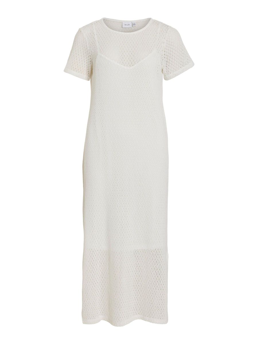 VILA SHORT SLEEVED MIDI DRESS, Snow White, highres - 14103332_SnowWhite_001.jpg