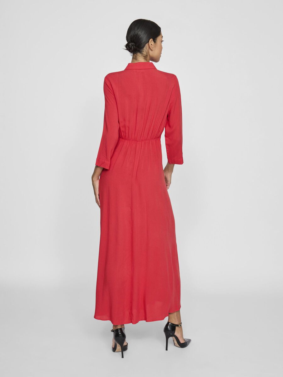 VILA LONGUE ROBE-CHEMISE, Tomato, highres - 14106623_Tomato_004.jpg