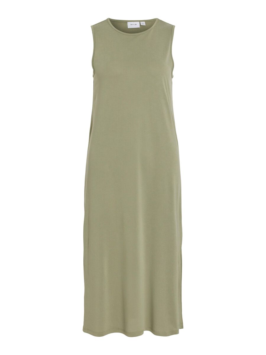 VILA SLEEVELESS MIDI DRESS, Oil Green, highres - 14101675_OilGreen_001.jpg