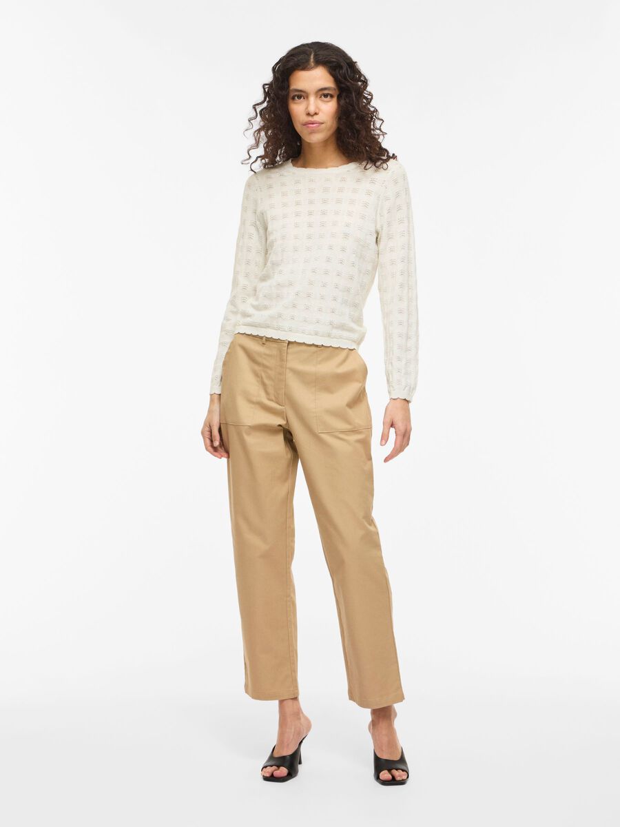 Carousel image - VIAMBELLE LONG SLEEVED KNITTED TOP, Cloud Dancer | 4