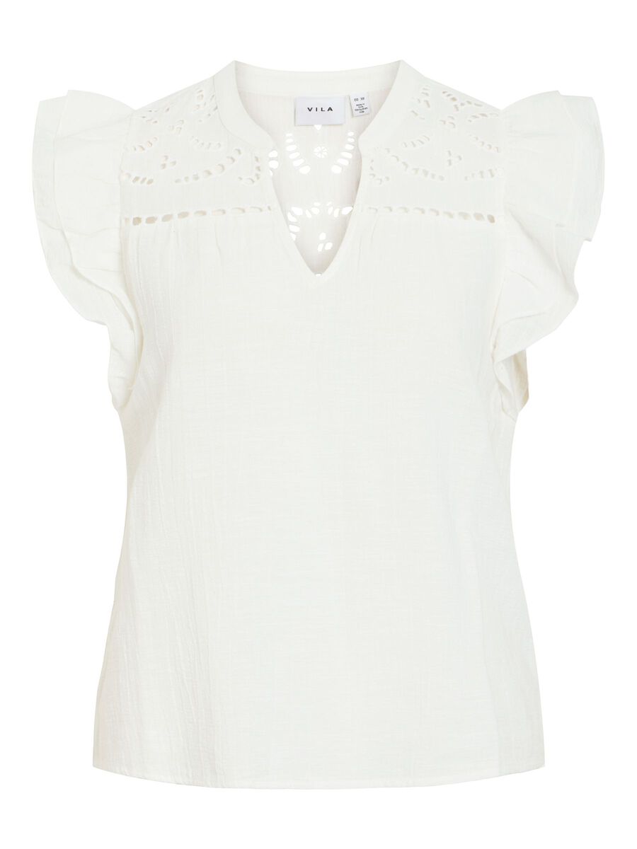 Product carousel image - VITARJA V-HALS MOUWLOZE TOP, Cloud Dancer | 1