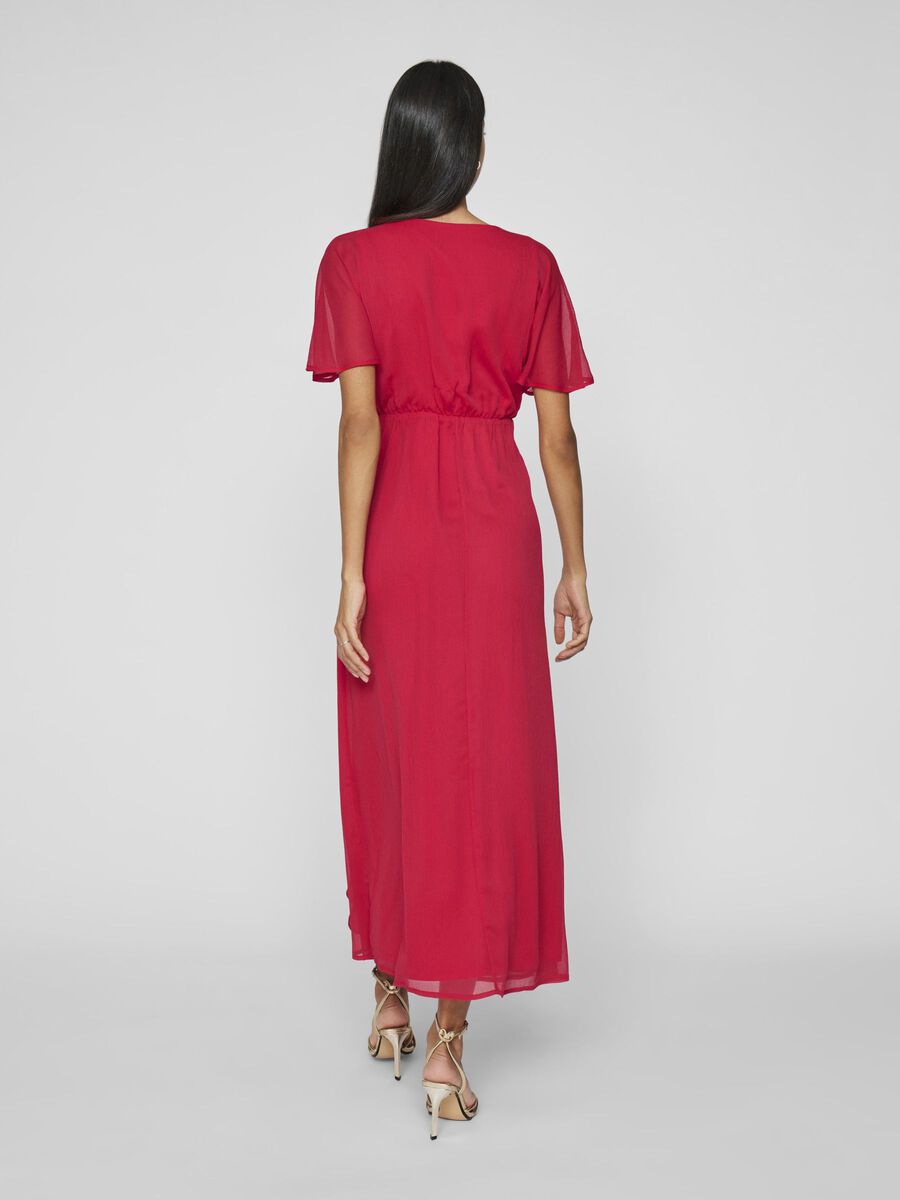 VILA SHORT SLEEVED MAXI DRESS, Viva Magenta, highres - 14106383_VivaMagenta_004.jpg